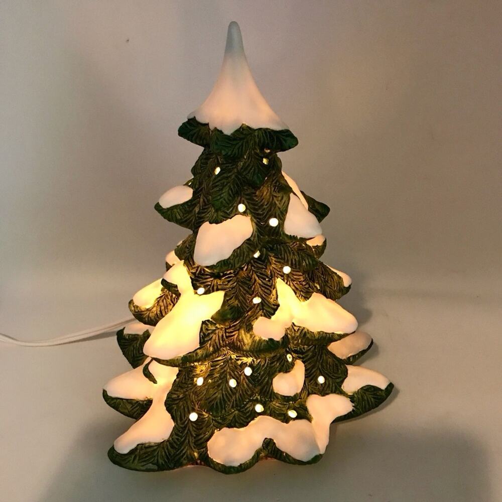 Fitz & Floyd Illuminated Christmas Tree "Enchanted Forest" Boxed 1993